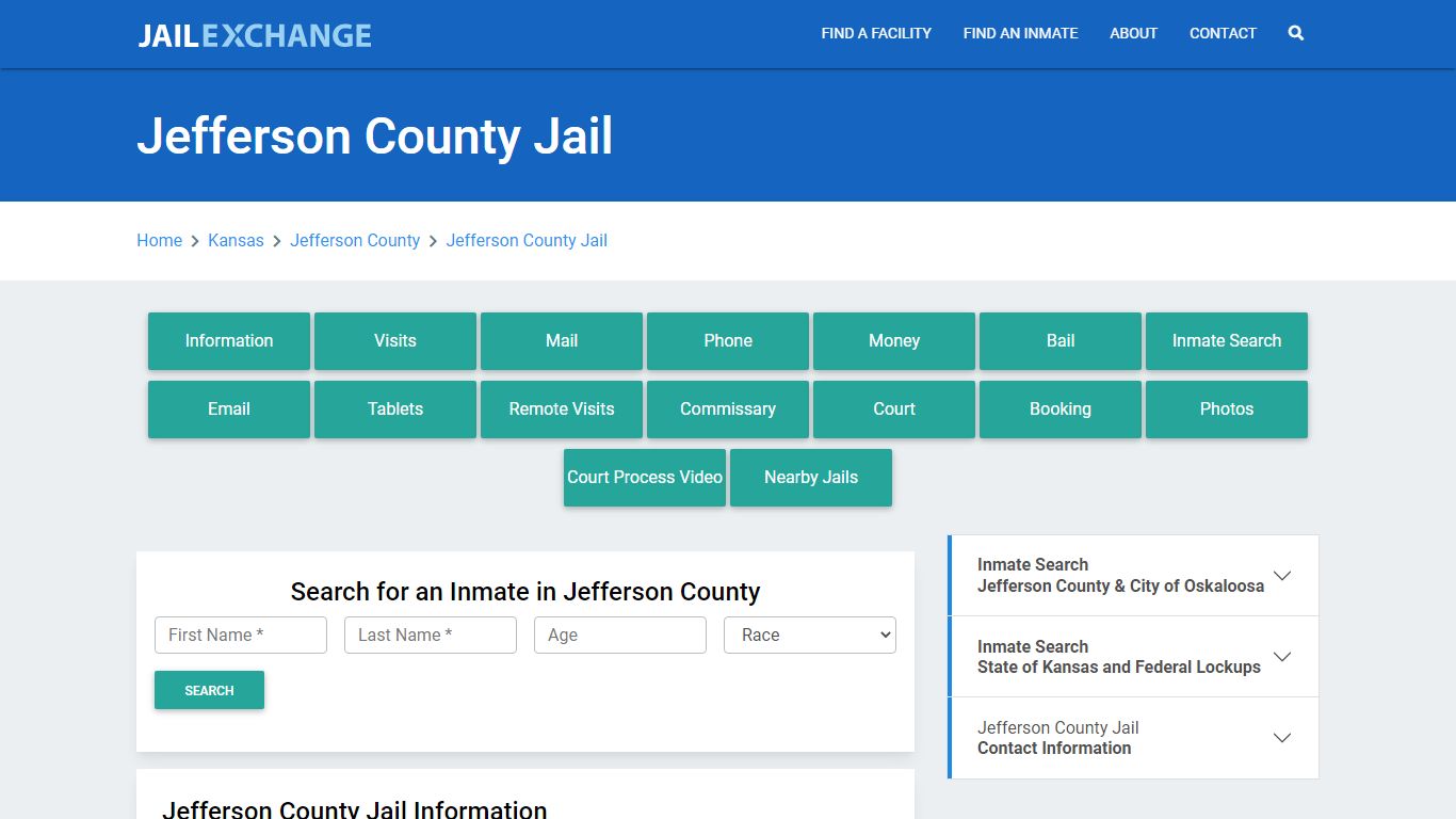 Jefferson County Jail Roster Lookup, KS, Inmate Search